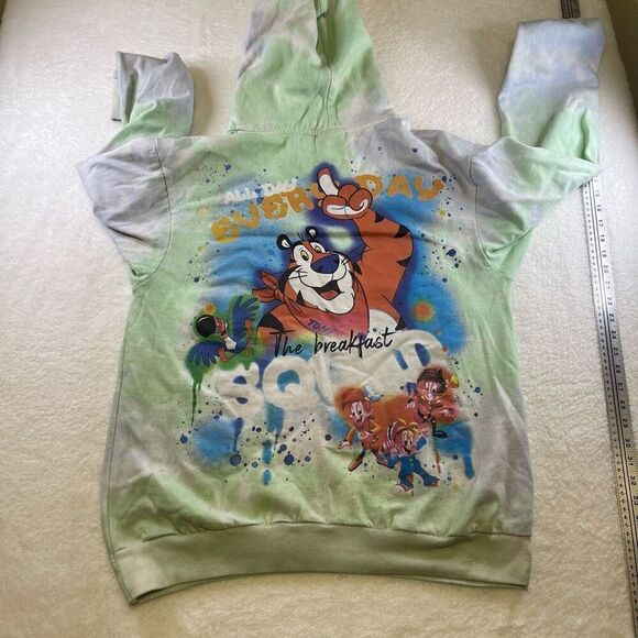 Kelloggs Breakfast Squad Hoodie Tony The Tiger Frosted Flakes Tie Dye Large Pull - Picture 14 of 14